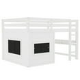 thumbnail image 6 of Harper & Bright Designs Full Size Loft Bed with Chalkboard and Built-in Bookshelf, Wood Loft Bed Frame with Ladder and Guardrails for Boys and Girls, White, 6 of 12