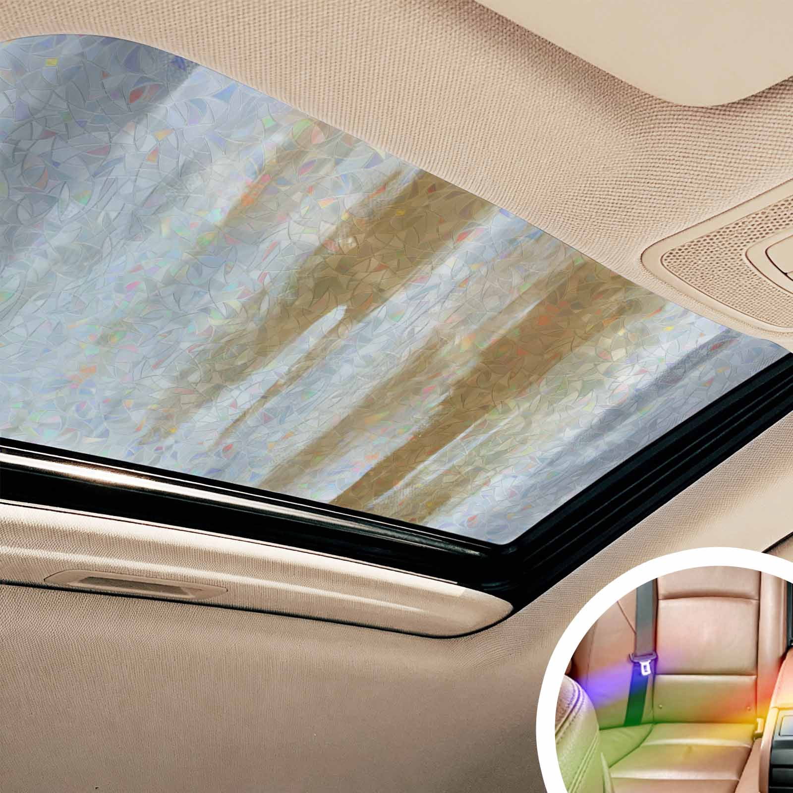 Brown Gray White Window Privacy Film Stain Glass,Reusable Decorative Rainbow Window Film,Vintage Rustic Abstract Mottled Art Static Cling Sun Blocking Stickers Decals Covers 23.6" x 78.7" (2pcs)