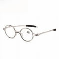 thumbnail image 4 of Gafas de lectura retro de montura completa, redondas, blancas, pequeñas, estilo literario fresco, espejo Prince, 4 of 5
