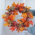 thumbnail image 5 of 20 Inch Fall Wreath for Front Door - Autumn Harvest Decor with Berries, Maple Leaves & Berries - All-Weather Wreath for Outdoor Porch, Thanksgiving & Halloween Decorations, 5 of 9