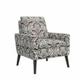 thumbnail image 2 of Homesvale Allyson Mid-Century Modern Small Space Armchair, Amber and Gray Damask Polyester, 2 of 7