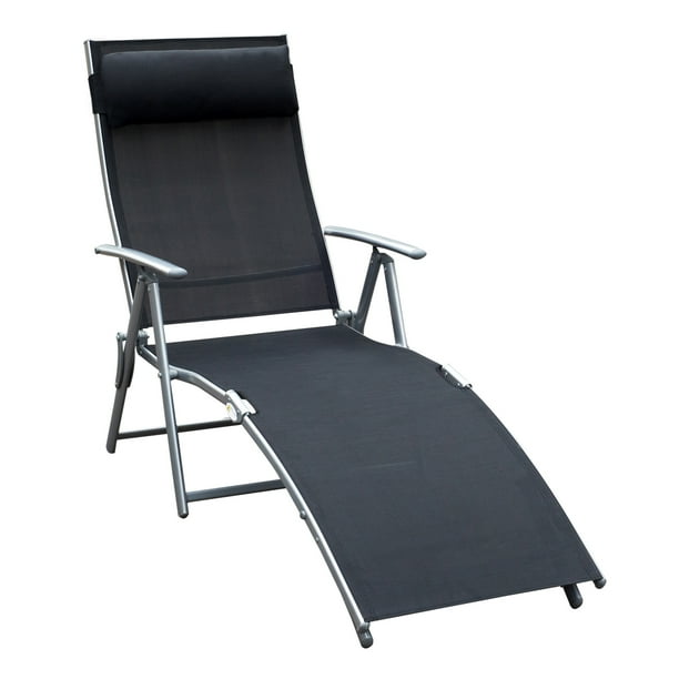 Outsunny Sling Patio Reclining Chaise Lounge Garden Furniture Folding