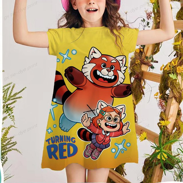 Vestido rojo giratorio, vestido elegante para niños, niñas, cumpleaños, Pascua, juego de rol, ropa para niños, niña 2-7y3T Gao Jinjia LED
