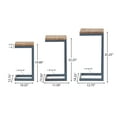 thumbnail image 4 of GDF Studio Hurst Square Firwood Nesting Tables, Set of 3, Antique and Black, 4 of 13