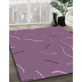 thumbnail image 3 of Ahgly Company Machine Washable Indoor Rectangle Transitional Dark Raspberry Purple Area Rugs, 4' x 6', 3 of 7