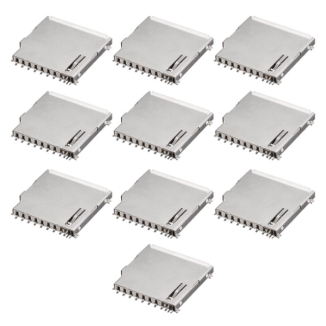 Tarjeta de Memoria SD Unique Bargains Conector de Montaje en PCB 11 Pines Cuerpo Largo 10 Piezas