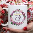 thumbnail image 6 of 74th Birthday Gifts for Women, Mom, Grandma, Sister, Wife, Friend, Aunt - Blessed By God for 74 Years with A Garland Birthday Mug - 11oz Coffee Mug (74th Birthday Gift), 6 of 6