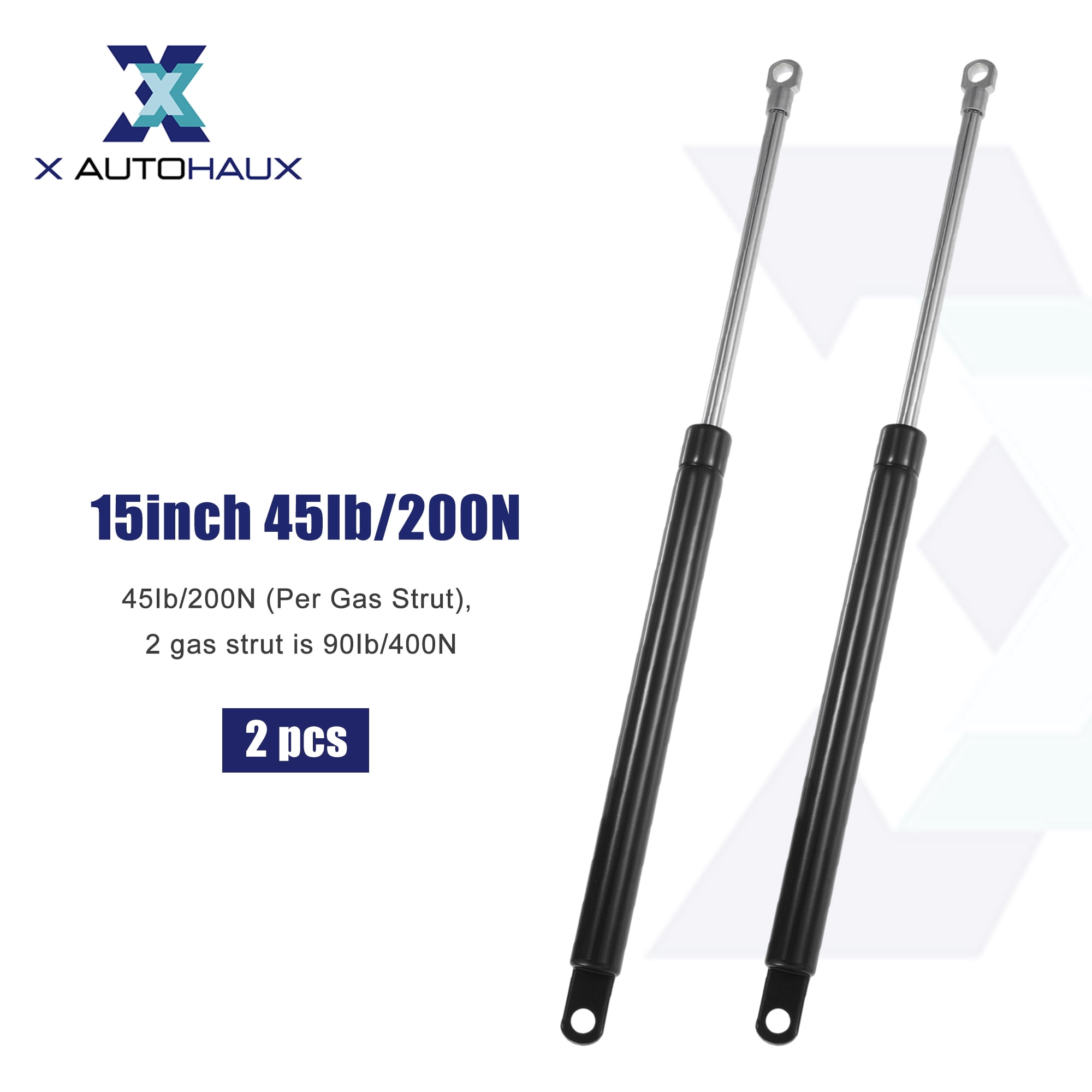 Unique Bargains 2Pcs 15inch Lift Supports Struts Gas Spring for Car 45Ib/200N Black