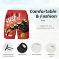 thumbnail image 5 of Sigee Sushi Print Mens Swim Trunks with Compression Liner Quick Dry Swim Stretch Beach Shorts with Pockets,S-3XL, 5 of 7