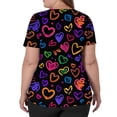 thumbnail image 5 of Stichou Womens Valentines Scrub Tops Plus Size Love Heart Graphic Funny Short Sleeve Nurse Working Uniforms Soft V-Neck Workout T Shirts with Pockets Earthy Yellow 3XL, 5 of 6