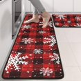 thumbnail image 2 of Kitchen Rugs Sets Of 2,Red and Black Christmas Snowflake Pattern Anti Fatigue Kitchen Mat Rugs Non Slip Washable,Decorative Kitchen Floor Mats for Kitchen,Sink,Laundry,17"x47"+17"x47", 2 of 5