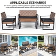 thumbnail image 7 of Segmart 4-Piece Outdoor Patio Furniture Set, Patio Conversation Set with Coffee Table, All-Weather PE Rattan Deep Seating Sofa Set with Cushions for Porch, Backyard, Balcony, 7 of 7