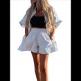 thumbnail image 3 of Conjunto de con Botones para Mujer, Camiseta de Corta y Pantalones Cortos, Conjunto de 2 Piezas para Vacaciones de Verano, Chándales de Estar por Casa. XL, 3 of 10