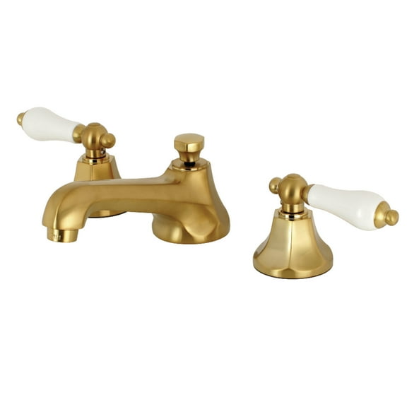 Kingston Brass KS4467PL 8 in. Widespread Bathroom Faucet, Brushed Brass