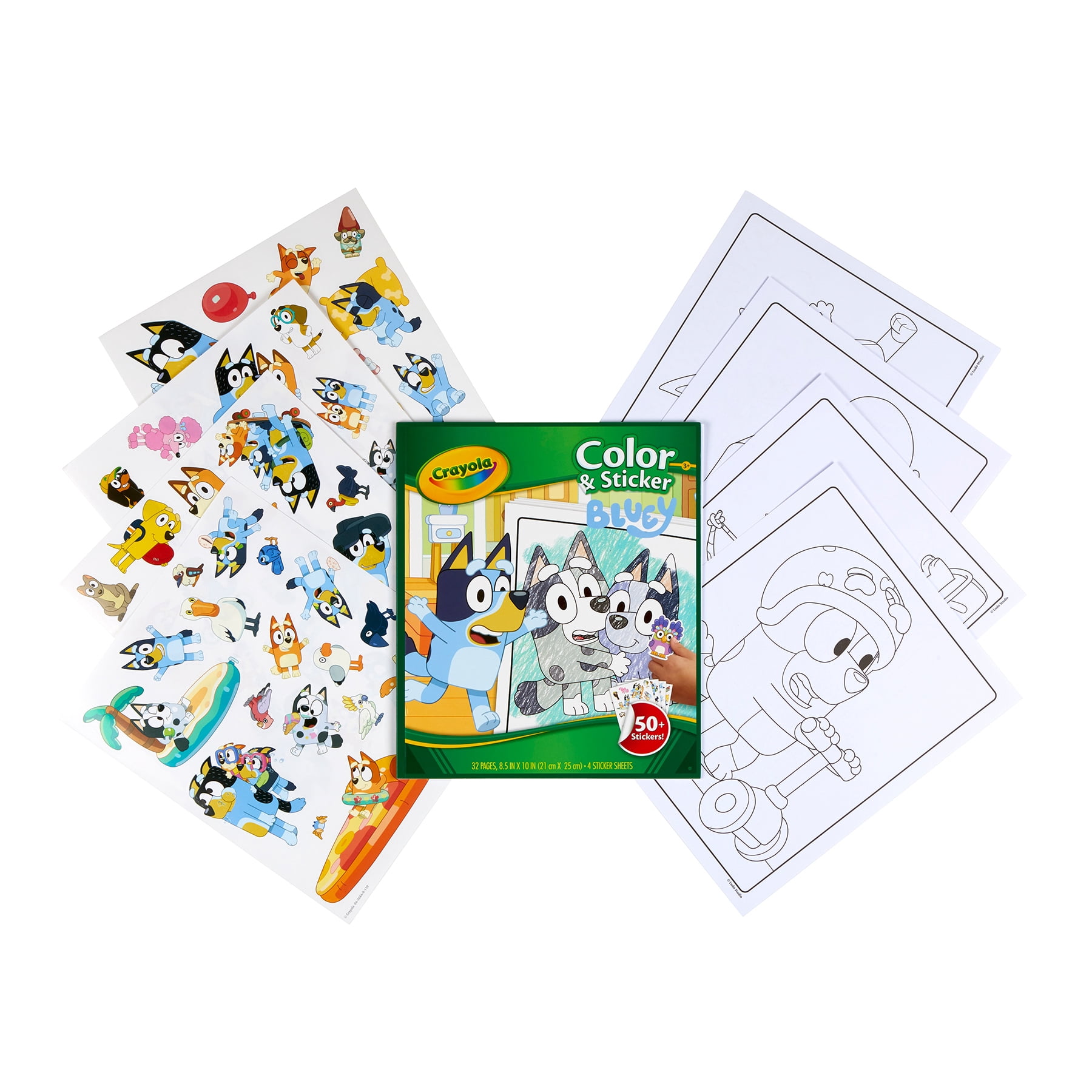 Crayola Color & Sticker Book, Bluey, Pack of 3
