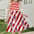 thumbnail image 2 of MKOSPLRT Girls Hawaiian Sleeveless Dresses Summer Beach Sundress 4th of July Tank Dress Adjustable Spaghetti Straps Tiered Midi Dresses 3-14 Years, 2 of 10
