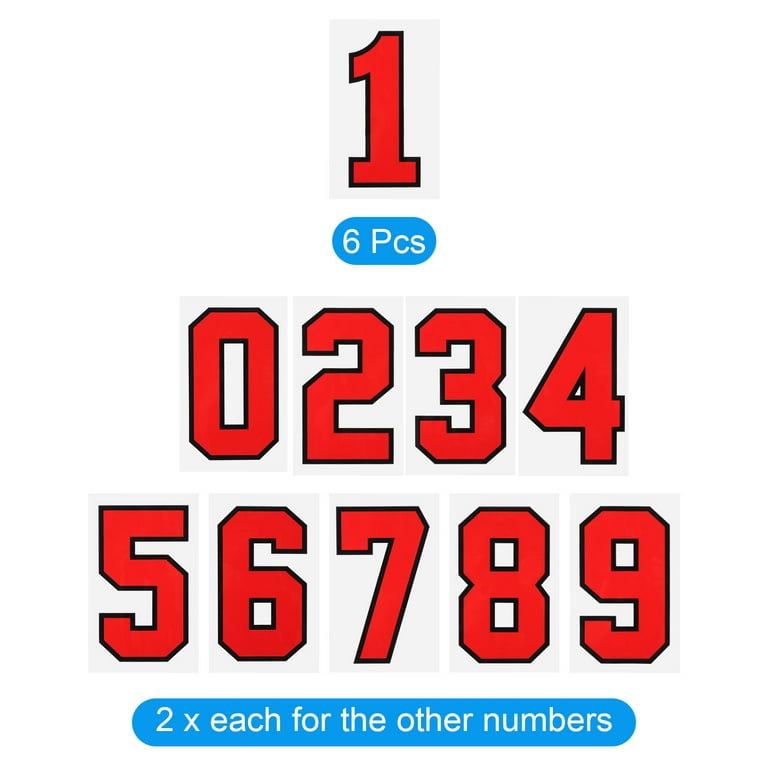 Single Football Numbers Stencil Font Iron on Transfer