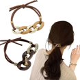 thumbnail image 1 of 2 PCS Bracelet Hair Ties With Khaki Brown Elastic, Looks Awesome On Your Wrist and Cute In Your Hair, 1 of 4