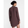 thumbnail image 4 of Joyspun Women's Dreamy Soft Collection Notch Collar Sleepshirt with Long Sleeves, Sizes XS-3X, 4 of 6