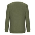 thumbnail image 5 of Idoravan Long Sleeve Shirts for Women,Ladies Clearance, Fashion Women Long Sleeve Comfortable Breathable Round--Neck Shirt Tops Army Green XXL, 5 of 8