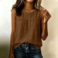 thumbnail image 3 of Womens Cotton Linen Tank Tops, Sleeveless Shirts for Women Summer Casual Plus Size Solid Color Crewneck Dressy Blouses Mothers Gifts, 3 of 6