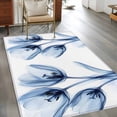 thumbnail image 2 of Ray Flower Area&nbsp;Rug 4x6ft Abstract Blue Tulip Transparent Floral Non-Slip&nbsp;Washable Square&nbsp;Rugs Soft Felt Indoor Floor Mat for Bedroom Kitchen Living Room Bathroom, 2 of 9