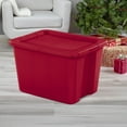 thumbnail image 4 of Sterilite 18 Gallon Tote, Plastic Christmas Storage Bin with Snap-on Lid, Ideal for Holiday Linens, Décor, Keepsakes and More, Red, 4 of 13