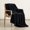Black-Throw(50" x 60"), variant on Faux Throw Blanket For Couch Warm Plush Striped Sofa Bedroom Living Room 60 * 80 Inches Beige
