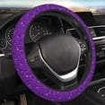 thumbnail image 4 of Uemuo Purple Glitter Printed Car Elastic Steering Wheel Cover - Universal Car Accessory for Diverse Cars Anti-Slip, and Comfortable- 15", 4 of 8