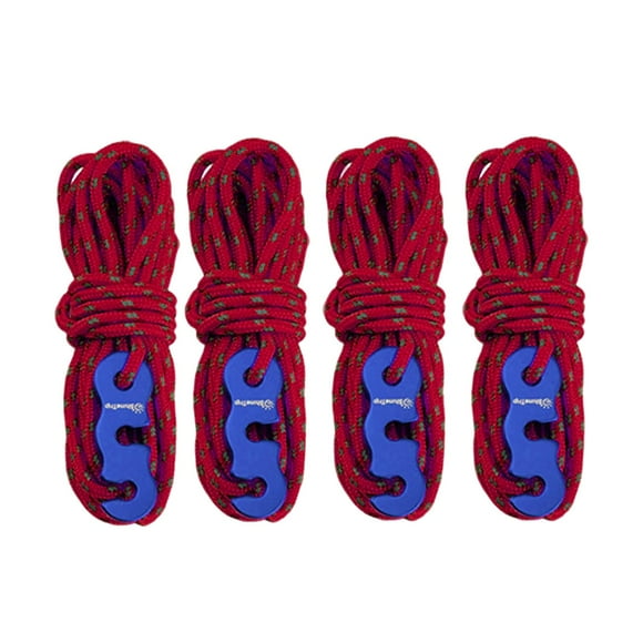Cuerda para de 4 piezas , portátil, ligera, para exteriores, cuerdas de , cable de longitud para , rojo DYNWAVEMX Cuerda de tienda