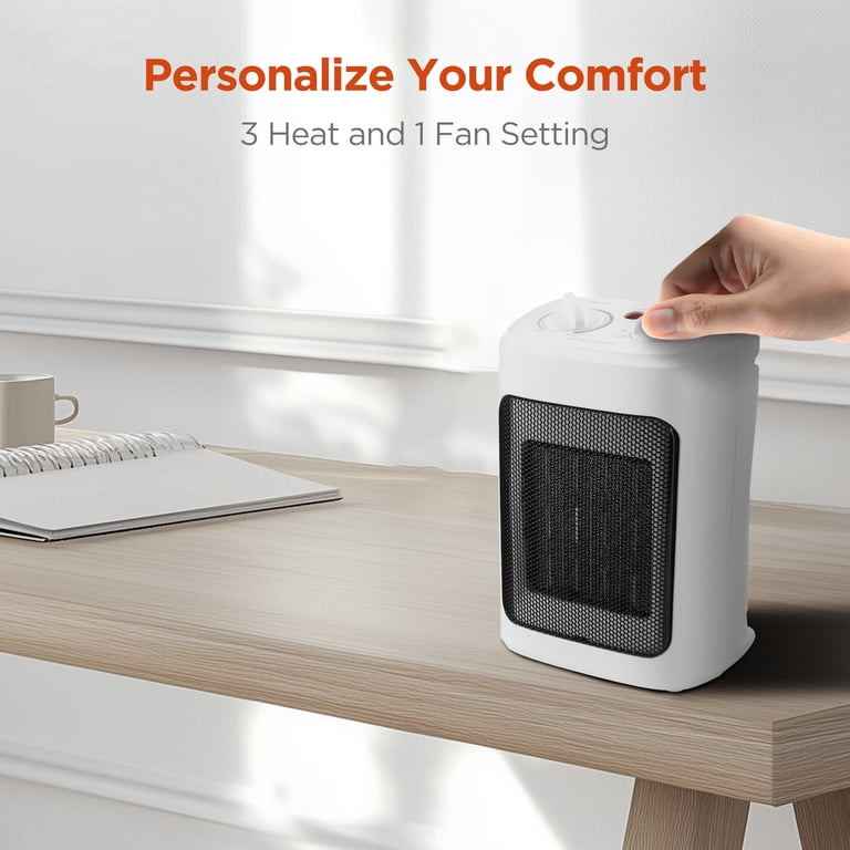 Mainstays 1500W Ceramic Fan-Force Electric Space Heater, White