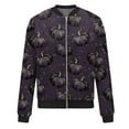 thumbnail image 4 of Women's Casual Lightweight Bomber Jacket with Cute Ghost Pattern Zip Up Coat for Fall and Winter, 4 of 5