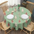 thumbnail image 3 of Green Christmas Tree Pattern Round Tablecloth 60"x60",Wrinkle Wipeable Table Cloth for Kitchen Dining Room Picnic Patio Party, 3 of 6