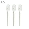 thumbnail image 2 of 3 Pack 5mm 365-370nm Light Emitting Diode DC 3.4V 20mA Purple LED Diode DIP Lighting Bulb, 2 of 5