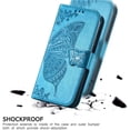 thumbnail image 4 of Butterfly Embossed Wallet Case for Samsung Galaxy A27 5G, PU Leather Flip Cover with Card Holder, Kickstand & Lanyard, Shockproof,,Blue,For Galaxy A27 5G, 4 of 8