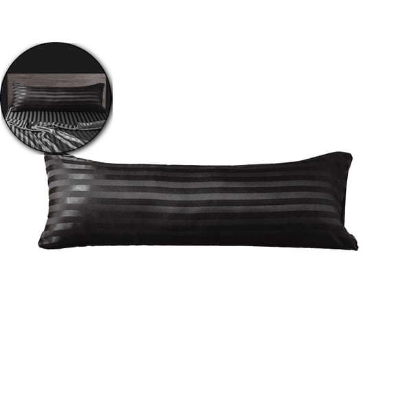 Satin Pillow Cover, Soft and Breathable Pillow Case with Envelope Closure, Cooling and Silky Long Pillowcase for Hair and Skin, 20x54in