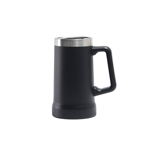 Bearachild Taza de vacío de acero inoxidable, portátil, con mango, boca grande, reutilizable, aislamiento térmico, 709ml, frasco de repuesto para el Suministros térmicos Negro Bearachild HA074472-04