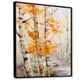 thumbnail image 2 of Designart "Orange Birch Wood During The Winter Season V" Tree Birch Floater Framed Canvas Wall Art, 2 of 5