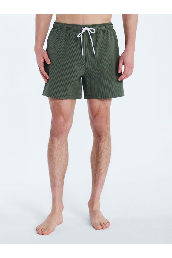 Men's Swim Stretch Seersucker Board Shorts, 5" Inseam, Sizes S-3XL