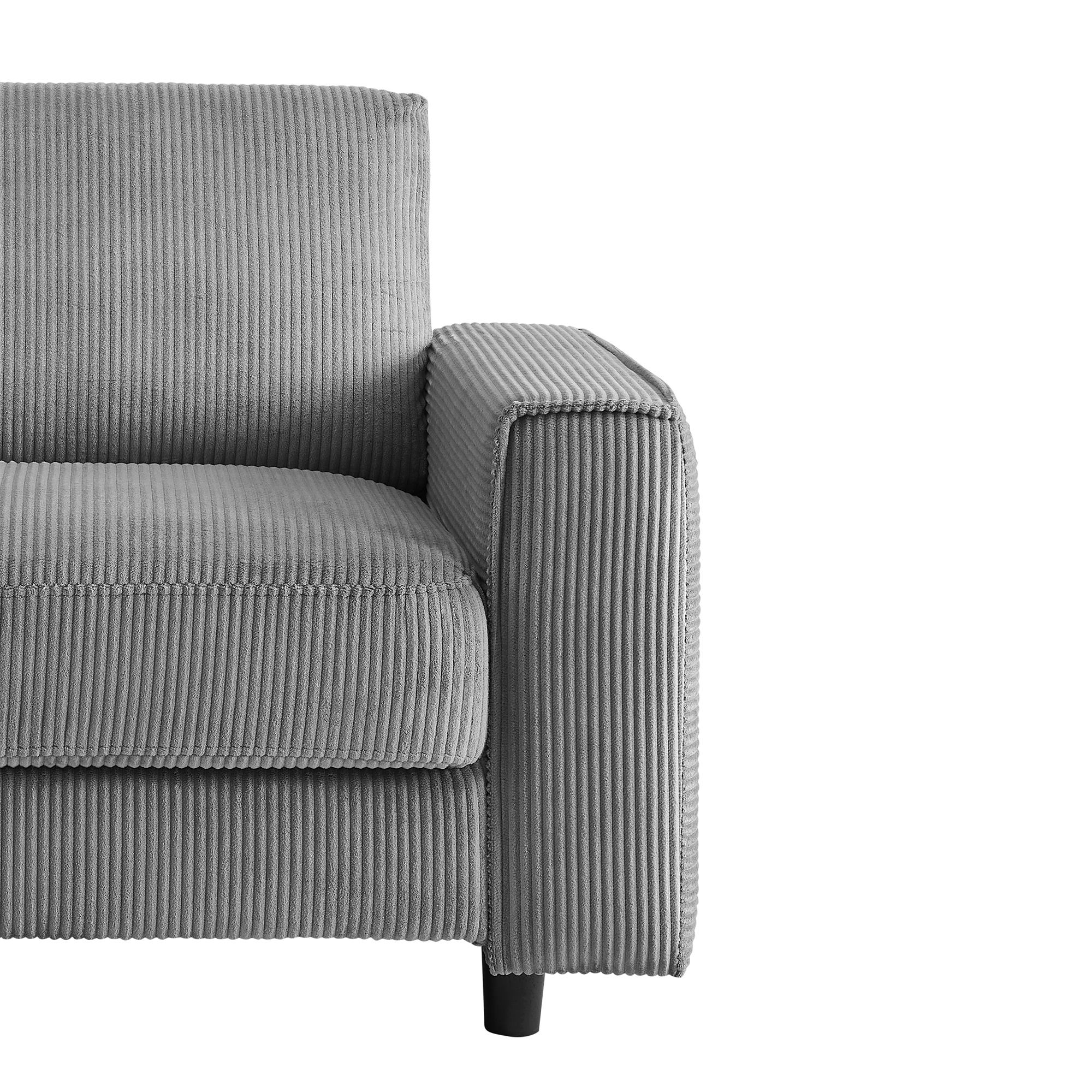 Modern Contemporary Upholstered Corduroy Plush Tufted Chair, Grey