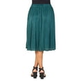 thumbnail image 2 of Women's 24Seven Comfort Apparel Elegant Accordion Pleated Elastic Waistband Party Midi Skirt Color: Wine Size: SMALL, 2 of 4