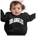 thumbnail image 2 of HXWCHs Girls' Ruffled Crewneck Sweater Knit Cute Fall School Outfit 2-3 Years Black, 2 of 4