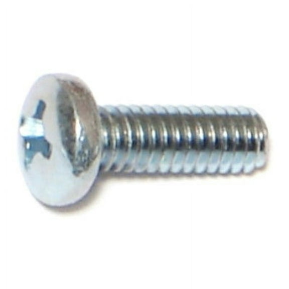 #8-32 x 1/2" Zinc Plated Steel Coarse Thread Phillips Pan Head Machine Screws MSCPS-139