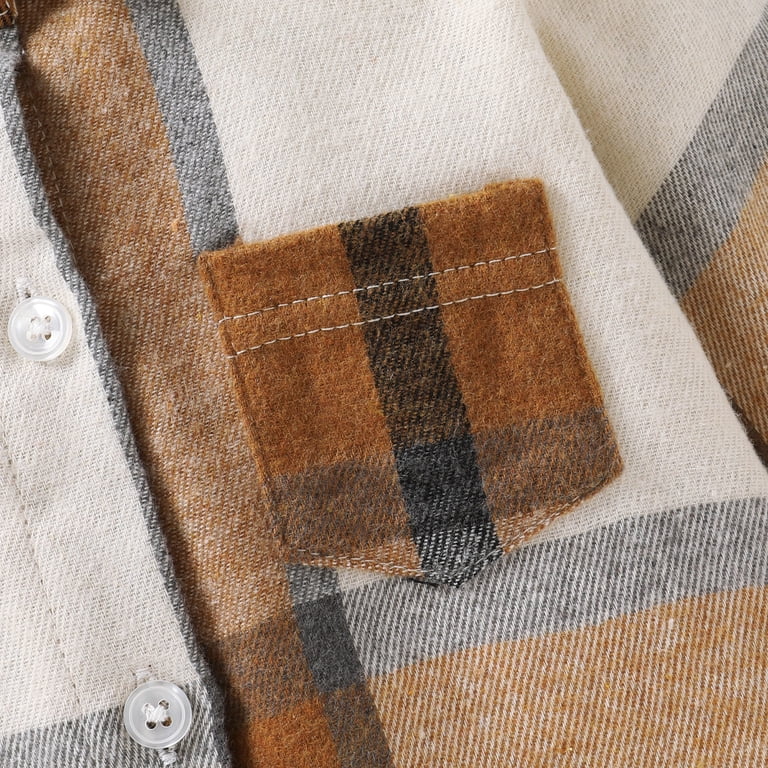 Younger Tree Baby Plaid Flannel Romper & Button Shirt photo 6