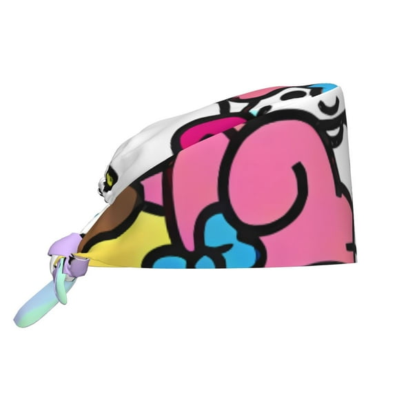 Gokiu Sanrio for Women Scrub Caps Adjustable Working Cap Sweatband Tie Back Hat