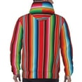 thumbnail image 7 of Sikiie Mexican Serape Blanket Stripes Men's Hoodie, Essentials Hoodie, Sweatshirt, Pullover Hooded Sweatshirt for Men-Medium, 7 of 7