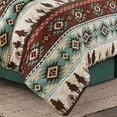 thumbnail image 4 of Chezmoi Collection Audun 2-Piece Southwestern Cowboys Comforter Set, Multicolor Teal Brown Beige Tan Red Printed Washed Microfiber Bedding, Twin, 4 of 7