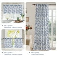 thumbnail image 4 of NICETOWN Floral Kitchen Curtains, Blue Peony Flower Linen Cafe Curtains Rod Pocket Vintage Light Filtering Semi Sheer Linen Curtains for Bedroom Basement, 26"x36", 2 Panels, 4 of 9