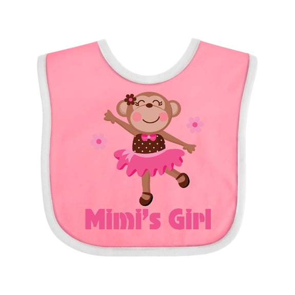 Inktastic Mimi's Girl Monkey Girls Baby Bib