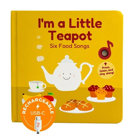 Cali's Books I'm a Little Teapot Book Sound Book for Toddlers 1-3 | Interactive Musical Book with Six Food Songs | Perfect Book for 1 Year Old